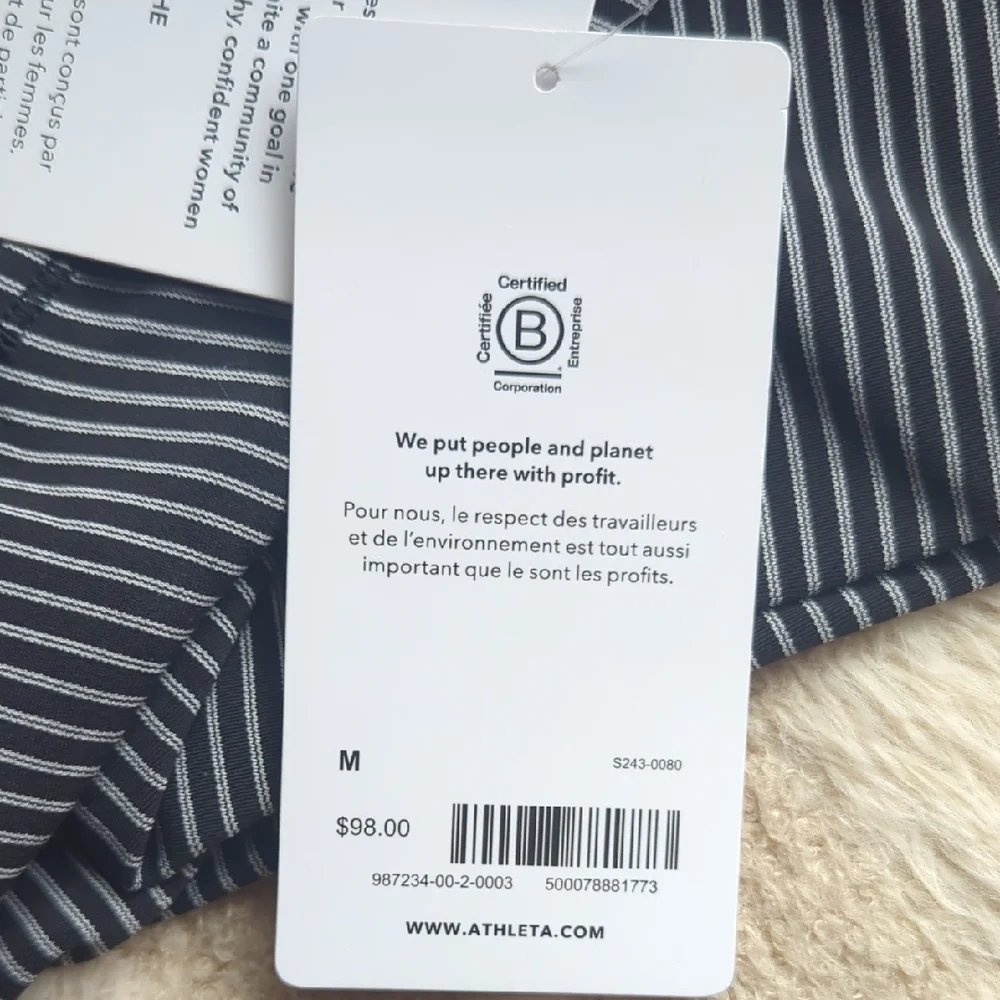 NWT Athleta STRIPED Black and White High-Waisted Leggings - Picture 5 of 5